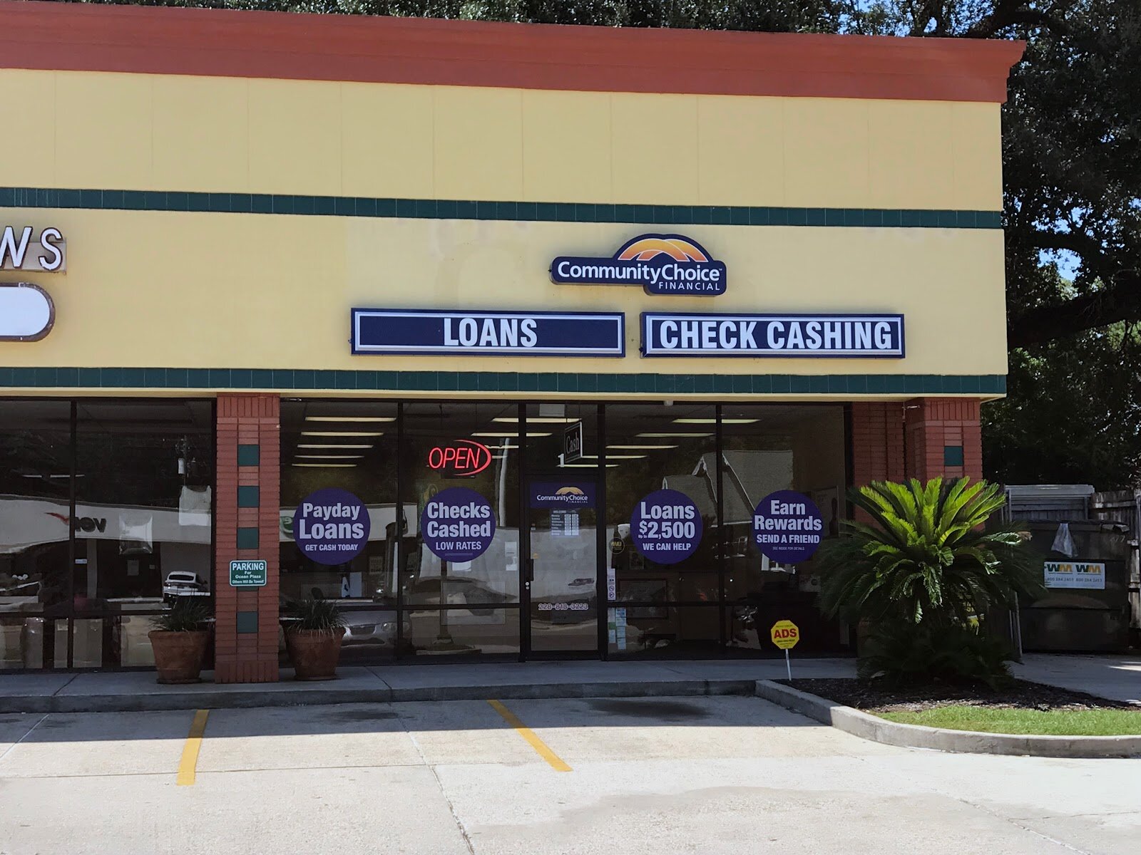 Storefront of Community Choice Financial, Ocean Springs.