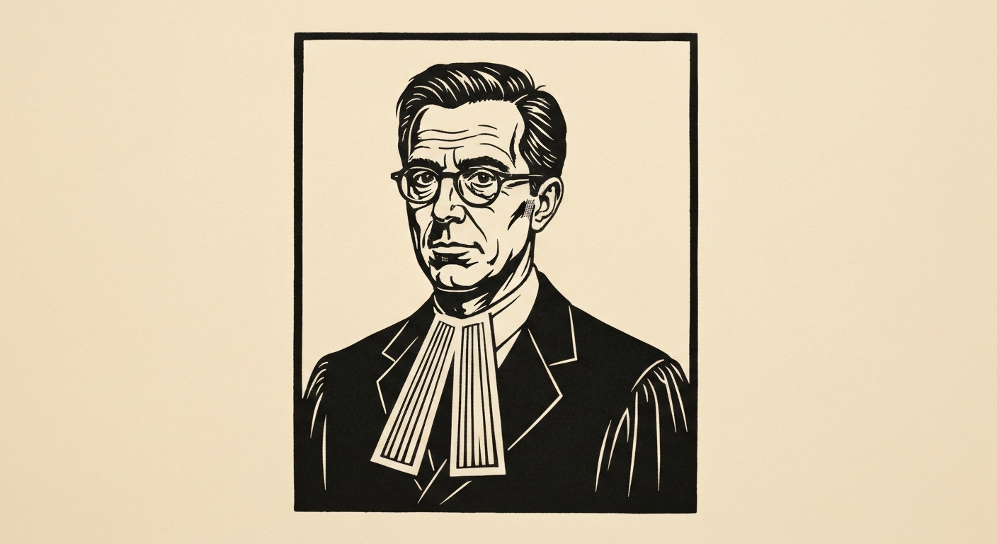 Linocut illustration of lawyers in Ocean Springs.
