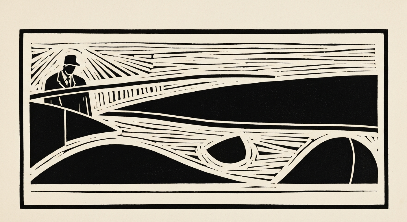 Linocut illustration of marketing agencies in Ocean Springs.