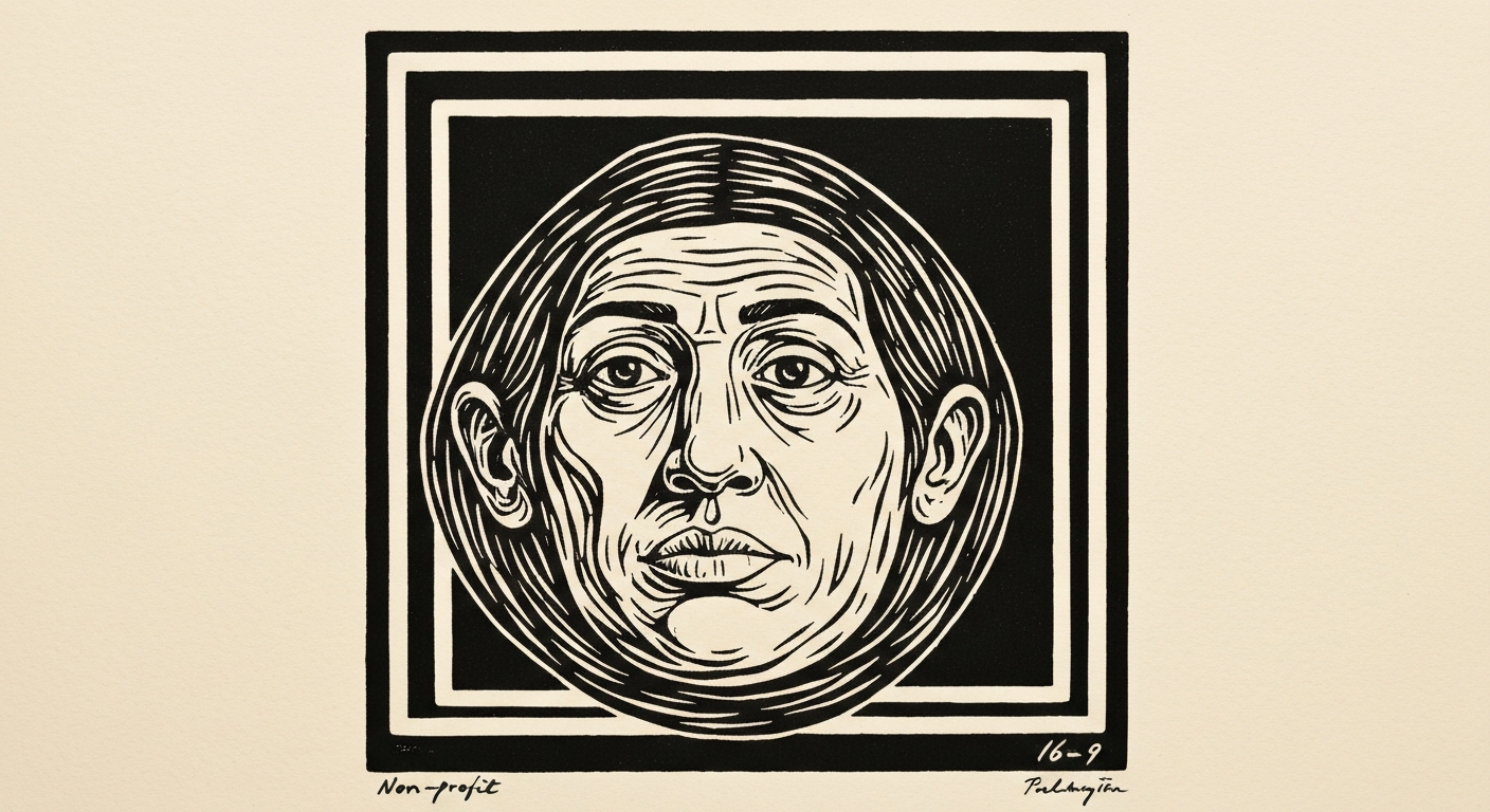 Linocut illustration of non-profit organizations in Ocean Springs.